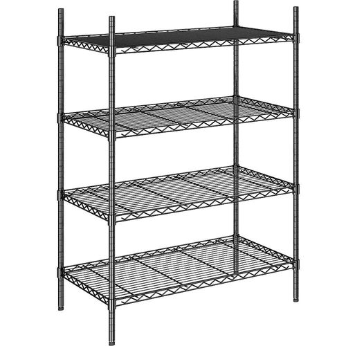 4260563728681 - Stahldraht-Gitterregal schwarz Fachlast 100 kg BxT 910 x 610 mm Grundregal Höhe 1370 mm 4 Fachböden kaiserkraft