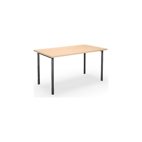 4061753262028 - Mehrzwecktisch DUO-C gerade Platte HxT 700 - 800 x 800 mm Breite 1400 mm Birke schwarz kaiserkraft 4061753262028 - Mehrzwecktisch DUO-C gerade Platte HxT 700 - 800 x 800 mm Breite 1400 mm Birke schwarz kaiserkraft