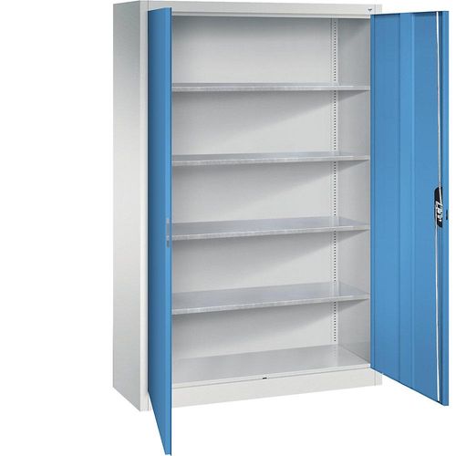 4069361437234 - Werkstatt-Flügeltürschrank HxBxT 1950 x 1200 x 400 mm lichtgrau   lichtblau C+P
