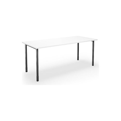 4061753262530 - Mehrzwecktisch DUO-C gerade Platte HxT 700 - 800 x 800 mm Breite 1800 mm weiß schwarz kaiserkraft