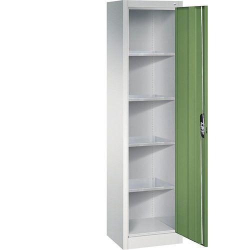 4064615143787 - Werkstatt-Flügeltürschrank HxBxT 1950 x 502 x 400 mm lichtgrau   resedagrün C+P
