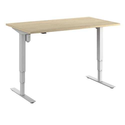 4061753258595 - Schreibtisch Atlanta elektrisch höhenverstellbar gerade BxT 1400 x 800 mm Eiche weiß kaiserkraft