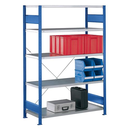 4061753012487 - eurokraft pro Steckregal einreihig Fachboden-BxT 1000 x 600 mm blau Höhe 2000 mm Grundregal 4061753012487 - eurokraft pro Steckregal einreihig Fachboden-BxT 1000 x 600 mm blau Höhe 2000 mm Grundregal