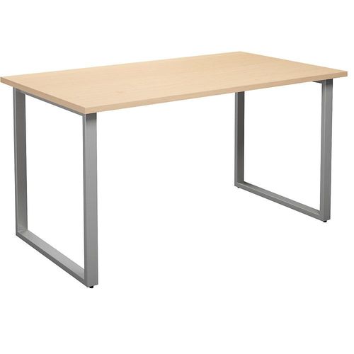 4061753262738 - Mehrzwecktisch DUO-O gerade Platte Tiefe 800 mm Breite 1400 mm Birke   silber kaiserkraft