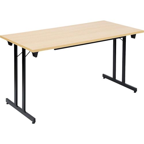 4061753246677 - Klapptisch F25 BxT 1400 x 700 mm Platte Buche-Dekor Gestell schwarz kaiserkraft