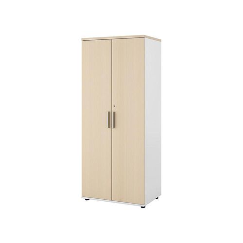 5905745101164 - Schrank Portland BxT 800 x 420 mm H 1845 mm Türhöhe 1770 mm weiß gebürstet   Birke kaiserkraft