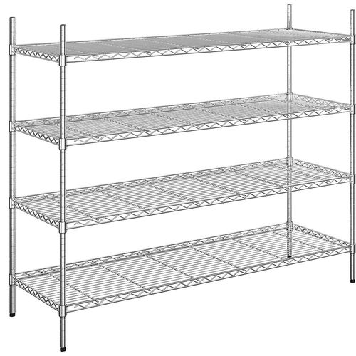 4260563728537 - Stahldraht-Gitterregal verchromt Fachlast 100 kg BxT 1520 x 610 mm Grundregal Höhe 1370 mm 4 Fachböden kaiserkraft 4260563728537 - Stahldraht-Gitterregal verchromt Fachlast 100 kg BxT 1520 x 610 mm Grundregal Höhe 1370 mm 4 Fachböden kaiserkraft