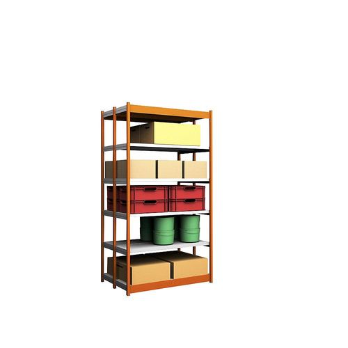 4250623734622 - Stabil-Steckregal doppelseitig Regalhöhe 2500 mm orange verzinkt Bodenbreite 1325 mm Grundregal Breite x Tiefe 1325 x 400 mm hofe 4250623734622 - Stabil-Steckregal doppelseitig Regalhöhe 2500 mm orange verzinkt Bodenbreite 1325 mm Grundregal Breite x Tiefe 1325 x 400 mm hofe
