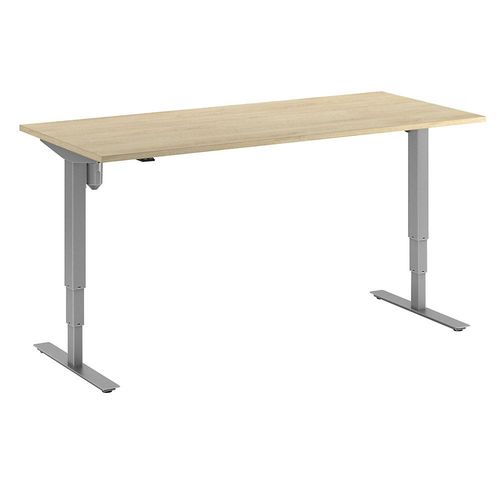 4061753266156 - Schreibtisch Atlanta elektrisch höhenverstellbar gerade BxT 1800 x 800 mm Eiche silber kaiserkraft 4061753266156 - Schreibtisch Atlanta elektrisch höhenverstellbar gerade BxT 1800 x 800 mm Eiche silber kaiserkraft