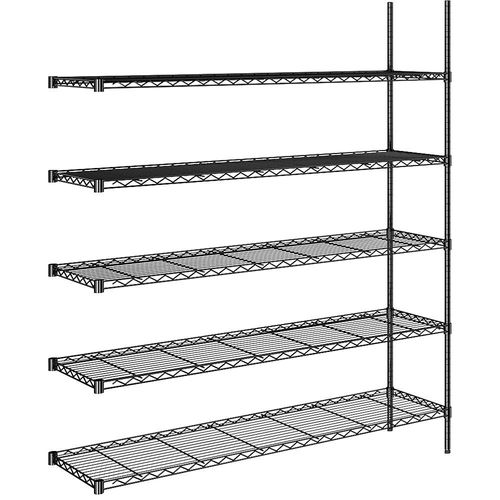 4061753091499 - Stahldraht-Gitterregal schwarz Fachlast 100 kg BxT 1520 x 460 mm Anbauregal Höhe 1880 mm 5 Fachböden kaiserkraft 4061753091499 - Stahldraht-Gitterregal schwarz Fachlast 100 kg BxT 1520 x 460 mm Anbauregal Höhe 1880 mm 5 Fachböden kaiserkraft