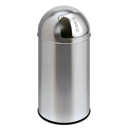 8713631012749 - Push-Abfalleimer Edelstahl Volumen 40 l HxØ 740 x 340 mm robust und langlebig kaiserkraft