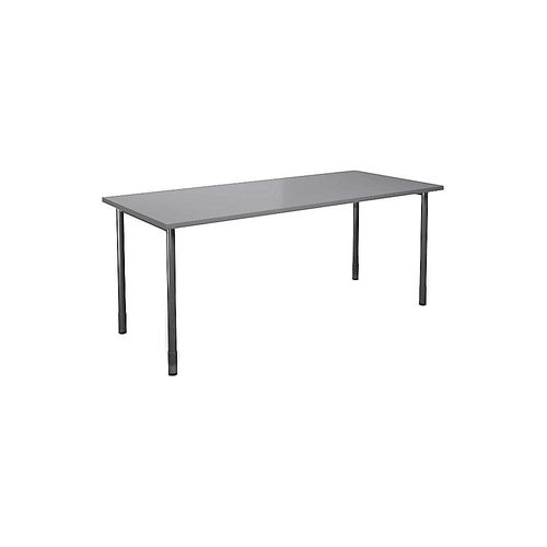 4061753262493 - Mehrzwecktisch DUO-C gerade Platte HxT 700 - 800 x 800 mm Breite 1800 mm lichtgrau schwarz kaiserkraft