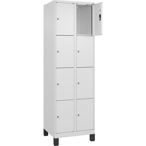 4068192013075 - 4er-Schließfachschrank Evolo PLUS 2 Abteile weiß B 600 mm 8 Fächer mit breiten Füßen Zylinderschloss kaiserkraft 4068192013075 - 4er-Schließfachschrank Evolo PLUS 2 Abteile weiß B 600 mm 8 Fächer mit breiten Füßen Zylinderschloss kaiserkraft