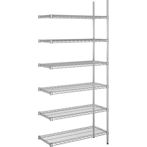 4061753092076 - Stahldraht-Gitterregal verchromt Fachlast 150 kg BxT 910 x 460 mm Anbauregal Höhe 2180 mm 6 Fachböden kaiserkraft 4061753092076 - Stahldraht-Gitterregal verchromt Fachlast 150 kg BxT 910 x 460 mm Anbauregal Höhe 2180 mm 6 Fachböden kaiserkraft