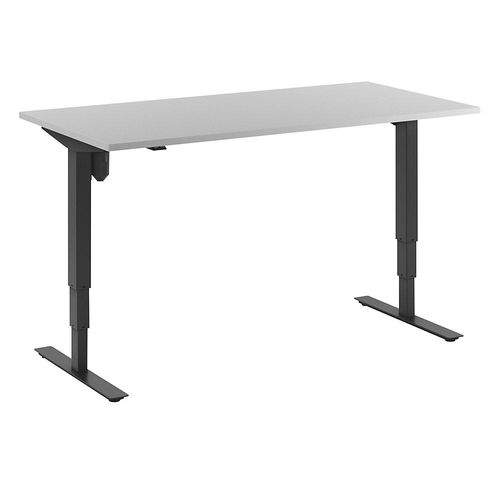 4061753258816 - Schreibtisch Atlanta elektrisch höhenverstellbar gerade BxT 1600 x 800 mm lichtgrau schwarz kaiserkraft