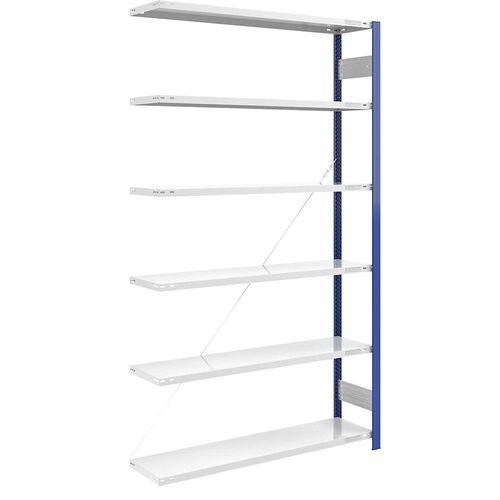 4061753029171 - eurokraft pro Lager-Steckregal Regalständer blau HxB 2500 x 1300 mm Boden lichtgrau Anbauregal Tiefe 400 mm