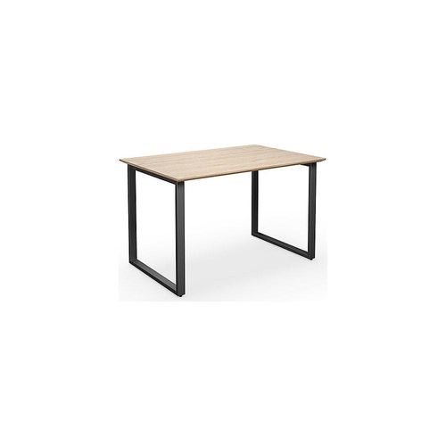 4061753268020 - Mehrzwecktisch DUO-O Trend gerade Platte Tiefe 800 mm Breite 1200 mm Eiche   schwarz kaiserkraft