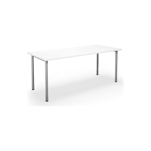 4061753262523 - Mehrzwecktisch DUO-C gerade Platte HxT 700 - 800 x 800 mm Breite 1800 mm weiß silber kaiserkraft