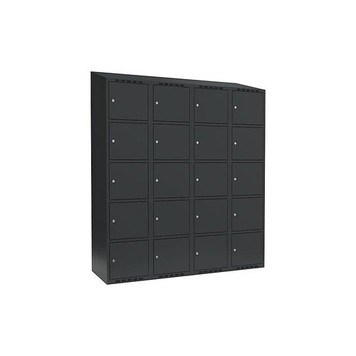 7042424846867 - 5er-Schließfachschrank Fydor 4 Abteile grau B 1200 mm 4 Abteile schräge Dachform Zylinderschloss kaiserkraft 7042424846867 - 5er-Schließfachschrank Fydor 4 Abteile grau B 1200 mm 4 Abteile schräge Dachform Zylinderschloss kaiserkraft