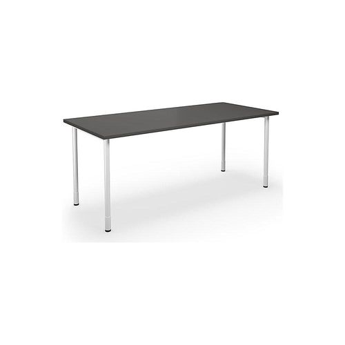 4061753262509 - Mehrzwecktisch DUO-C gerade Platte HxT 700 - 800 x 800 mm Breite 1800 mm dunkelgrau weiß kaiserkraft