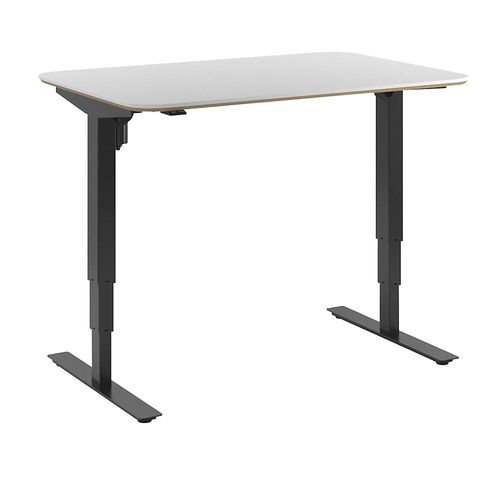 4061753261274 - Schreibtisch Atlanta Trend elektrisch höhenverstellbar gerade abgerundete Ecken BxT 1200 x 800 mm weiß schwarz kaiserkraft