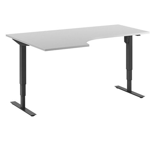 4061753266477 - Schreibtisch Atlanta elektrisch höhenverstellbar Ecke BxT 1800 x 1200 mm lichtgrau schwarz links kaiserkraft 4061753266477 - Schreibtisch Atlanta elektrisch höhenverstellbar Ecke BxT 1800 x 1200 mm lichtgrau schwarz links kaiserkraft