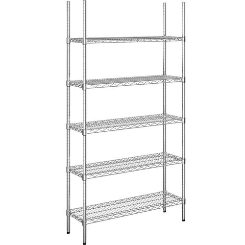 4061753091987 - Stahldraht-Gitterregal verchromt Fachlast 150 kg BxT 910 x 360 mm Grundregal Höhe 1880 mm 5 Fachböden kaiserkraft