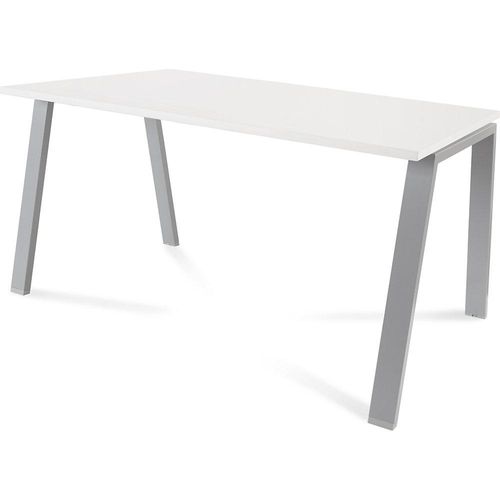 8427951003881 - Schreibtisch BLANCA Höhe 740 mm Gestell A-Form BxT 1400 x 800 mm weiß   grau kaiserkraft