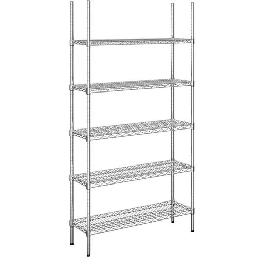 4061753092106 - Stahldraht-Gitterregal verchromt Fachlast 250 kg BxT 910 x 360 mm Grundregal Höhe 1880 mm 5 Fachböden kaiserkraft