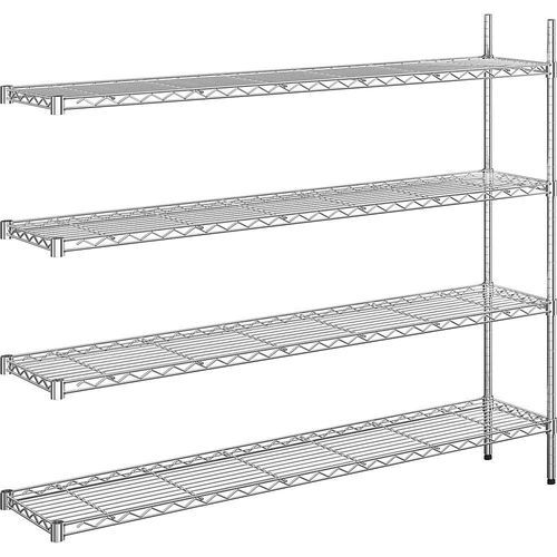 4061753091956 - Stahldraht-Gitterregal verchromt Fachlast 100 kg BxT 1520 x 360 mm Anbauregal Höhe 1370 mm 4 Fachböden kaiserkraft