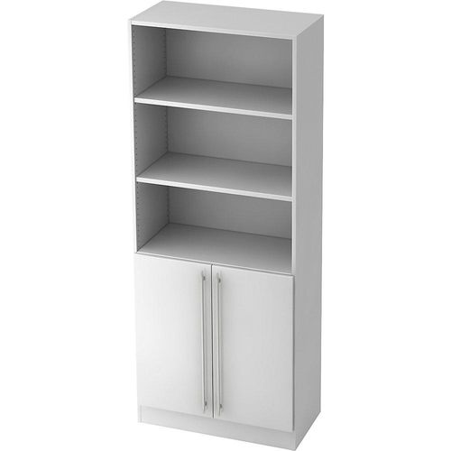 4032062146996 - Regalschrank 2 Fachböden offen 1 Fachboden hinter Türen weiß kaiserkraft 4032062146996 - Regalschrank 2 Fachböden offen 1 Fachboden hinter Türen weiß kaiserkraft