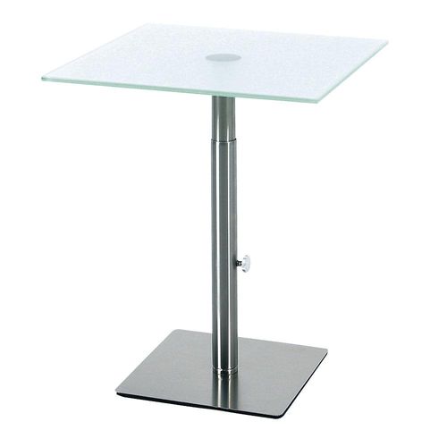 4050558000751 - Beistelltisch höhenverstellbar BxT 450 x 450 mm Höhe 485 - 650 mm Glasplatte satiniert kaiserkraft