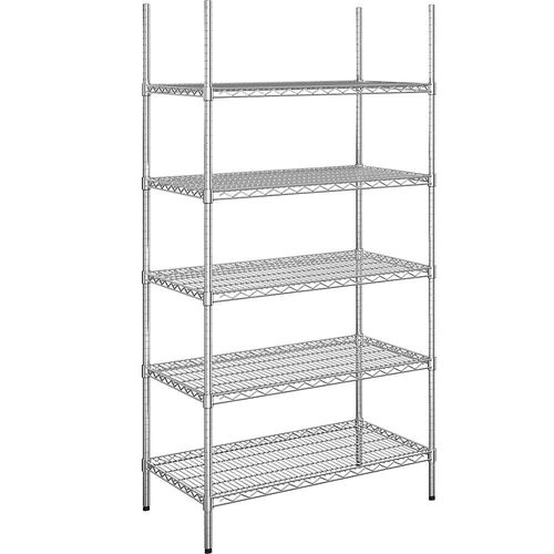 4061753092021 - Stahldraht-Gitterregal verchromt Fachlast 150 kg BxT 910 x 610 mm Grundregal Höhe 1880 mm 5 Fachböden kaiserkraft