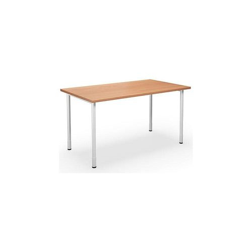 4061753262066 - Mehrzwecktisch DUO-C gerade Platte HxT 700 - 800 x 800 mm Breite 1400 mm Buche weiß kaiserkraft