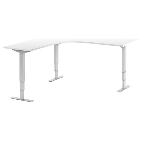 4061753259523 - Schreibtisch Atlanta elektrisch höhenverstellbar L-Form BxT 1800 x 2000 mm weiß weiß links kaiserkraft
