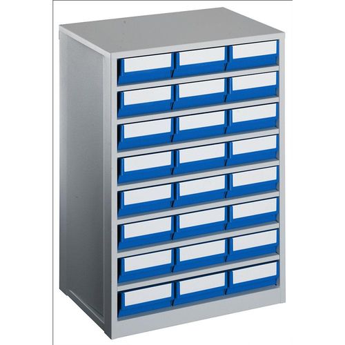 4009292809328 - Schubladenmagazin Gehäuse-Traglast 240 kg HxBxT 862 x 600 x 417 mm 24 Schubladen Schubladen blau kaiserkraft