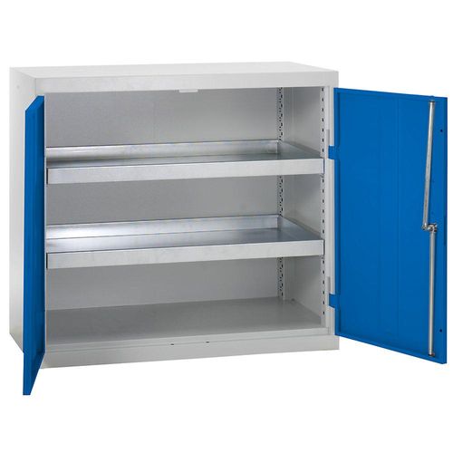 4031068146368 - Umweltschrank ohne Türlochung HxBxT 900 x 1000 x 500 mm 2 Wannenböden lichtgrau   enzianblau kaiserkraft