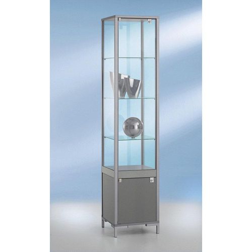 4260222860479 - LINK Säulenvitrine 3 Böden mit Unterschrank HxBxT 1860 x 400 x 400 mm kaiserkraft