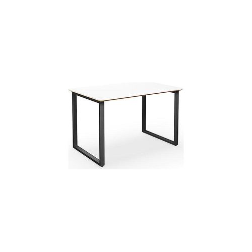 4061753268358 - Mehrzwecktisch DUO-O Trend gerade Platte abgerundete Ecken Tiefe 800 mm Breite 1200 mm weiß   schwarz kaiserkraft