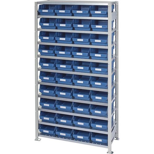 4250621501134 - Steckregal mit Regalkästen Regalhöhe 2100 mm Grundregal Tiefe 400 mm 40 Kästen blau STEMO 4250621501134 - Steckregal mit Regalkästen Regalhöhe 2100 mm Grundregal Tiefe 400 mm 40 Kästen blau STEMO