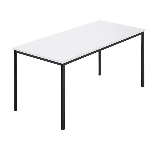 4250709201512 - Rechtecktisch Vierkantrohr beschichtet BxT 1500 x 800 mm weiß   anthrazit kaiserkraft