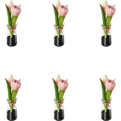 4064118139454 - Tulpen in Glasvase Höhe 210 mm VE 6 Stk rosa kaiserkraft
