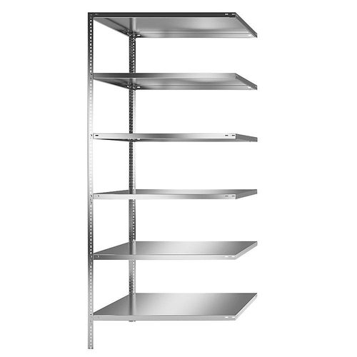 4021177029348 - Edelstahlregal Regalhöhe 2500 mm Anbauregal Breite x Tiefe 1100 x 800 mm kaiserkraft