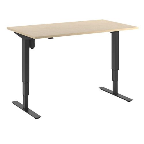 4061753258489 - Schreibtisch Atlanta elektrisch höhenverstellbar gerade BxT 1400 x 800 mm Birke schwarz kaiserkraft