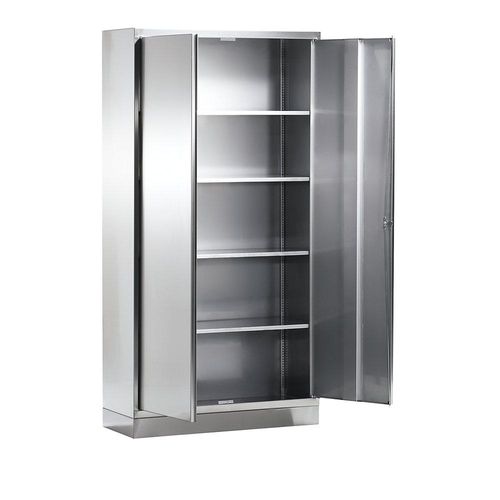 4021177027597 - Edelstahl-Mehrzweckschrank 4 Fachböden HxBxT 1950 x 1000 x 400 mm kaiserkraft