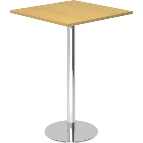 4032062166741 - Stehtisch LxB 800 x 800 mm 1116 mm hoch Gestell verchromt Platte Buche-Dekor kaiserkraft 4032062166741 - Stehtisch LxB 800 x 800 mm 1116 mm hoch Gestell verchromt Platte Buche-Dekor kaiserkraft