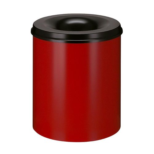 8713631002047 - Sicherheits-Papierkorb Stahl selbstlöschend Volumen 80 l HxØ 540 x 465 mm Korpus rot   Löschkopf schwarz kaiserkraft