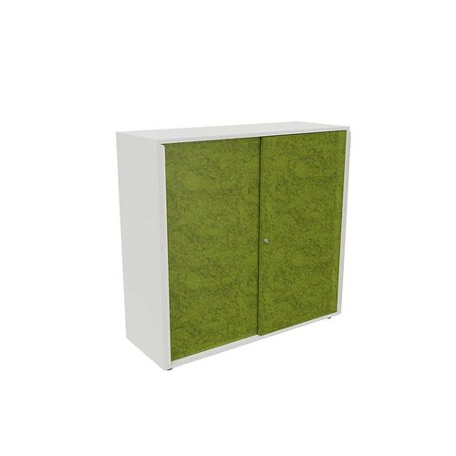 0089336799963 - Schiebetürenschrank NEOTEX mit Akustik-Front HxBxT 1150 x 1200 x 440 mm Front apfelgrün kaiserkraft