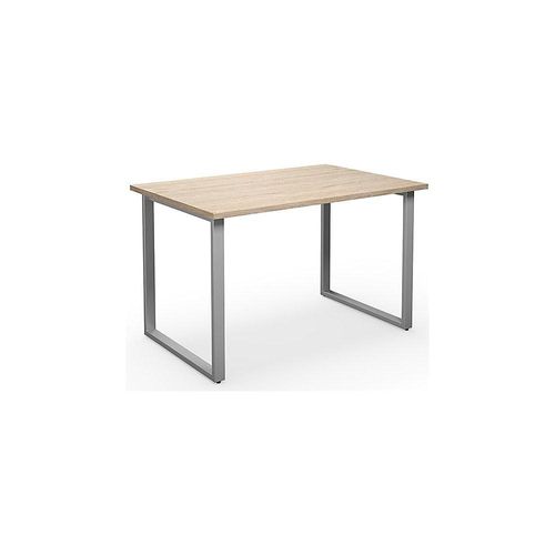 4061753262615 - Mehrzwecktisch DUO-O gerade Platte Tiefe 800 mm Breite 1200 mm Eiche   silber kaiserkraft