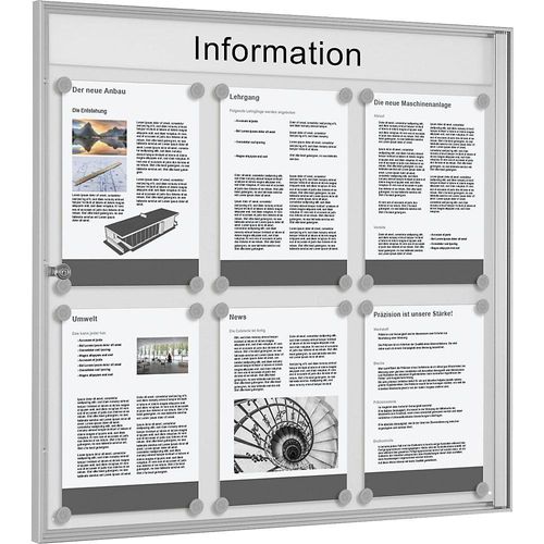 4260256792197 - Schaukasten für innen für Format 3 x 2 DIN A4 Rahmen silber eloxiert kaiserkraft